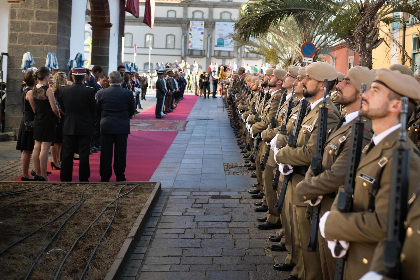 July 25, 2019. A guard of honor greets a guest in the City of Santa Cruz de Tenerife. Canary Islands, Spain photo