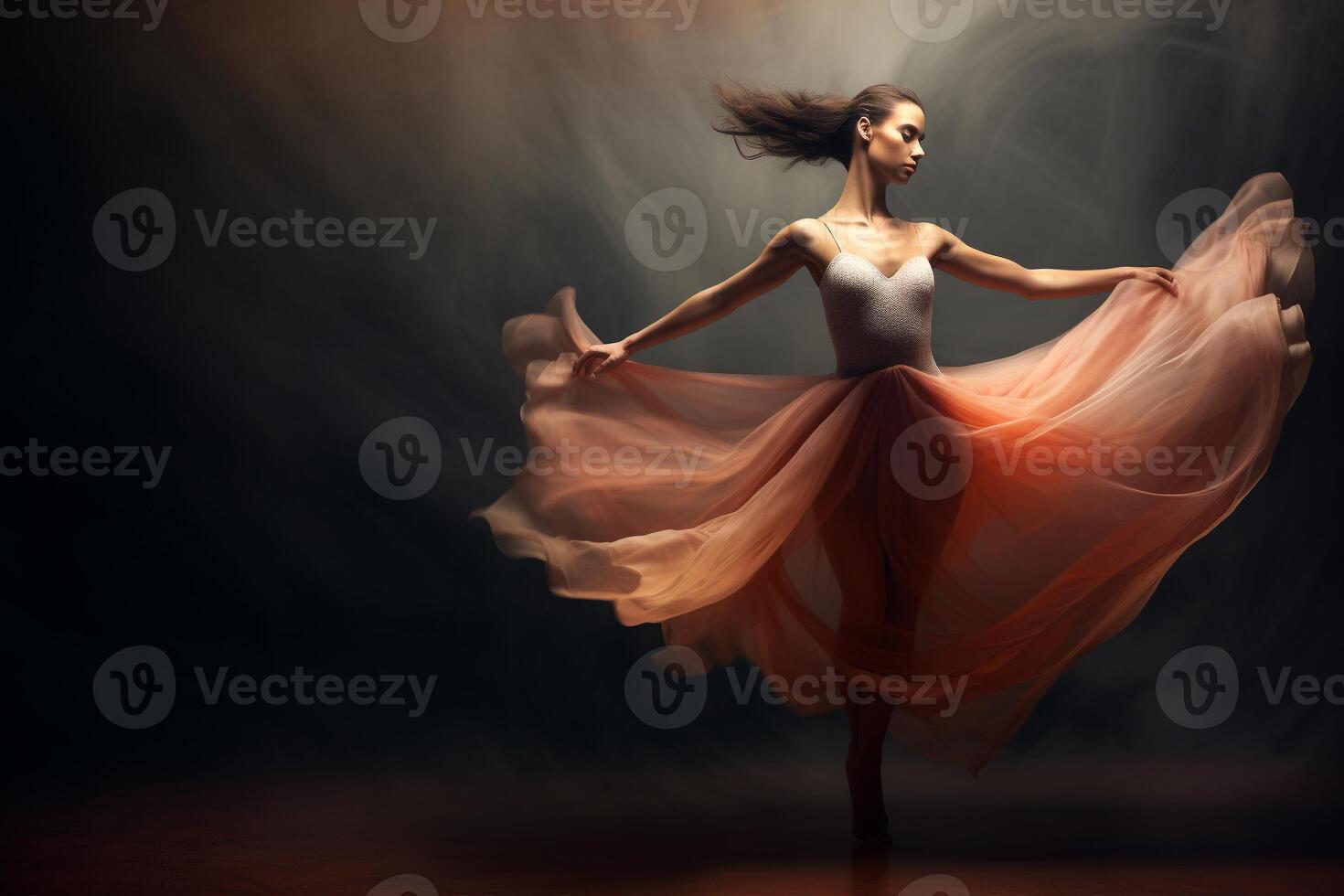 AI generated Graceful Ballet Dancer in Motion Captured with High-Speed Camera and Wide Aperture Lens photo