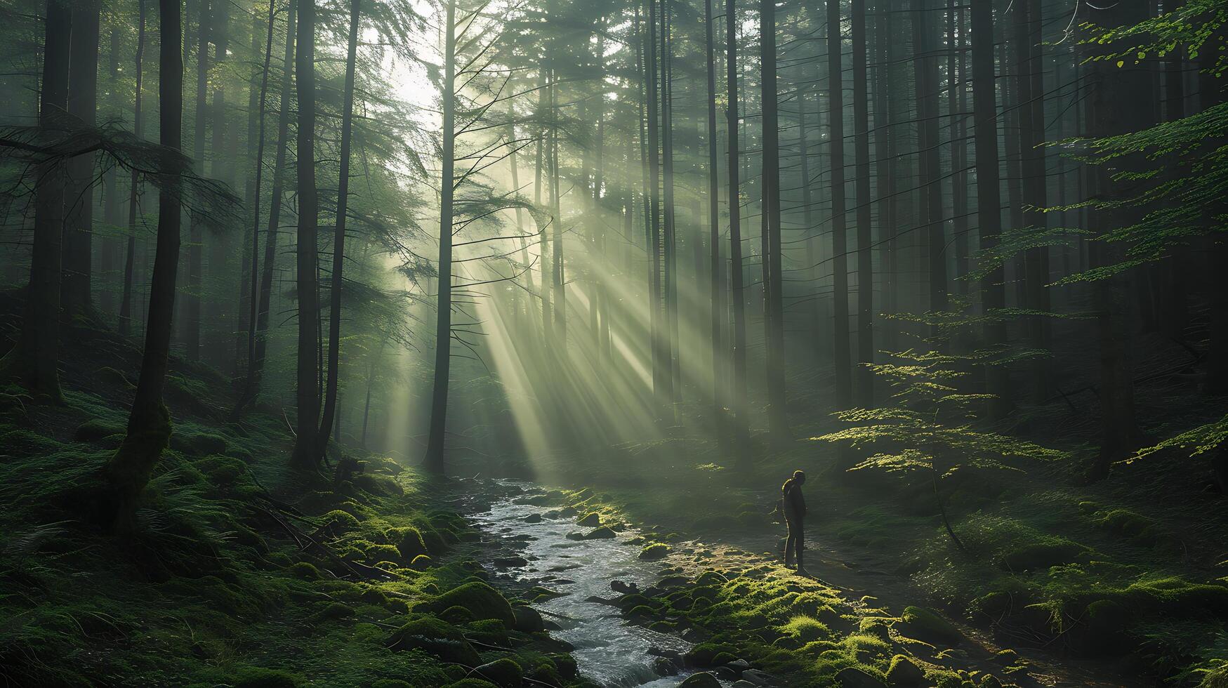 AI generated Embracing Change Solitude and Anticipation in the Enchanted Forest photo