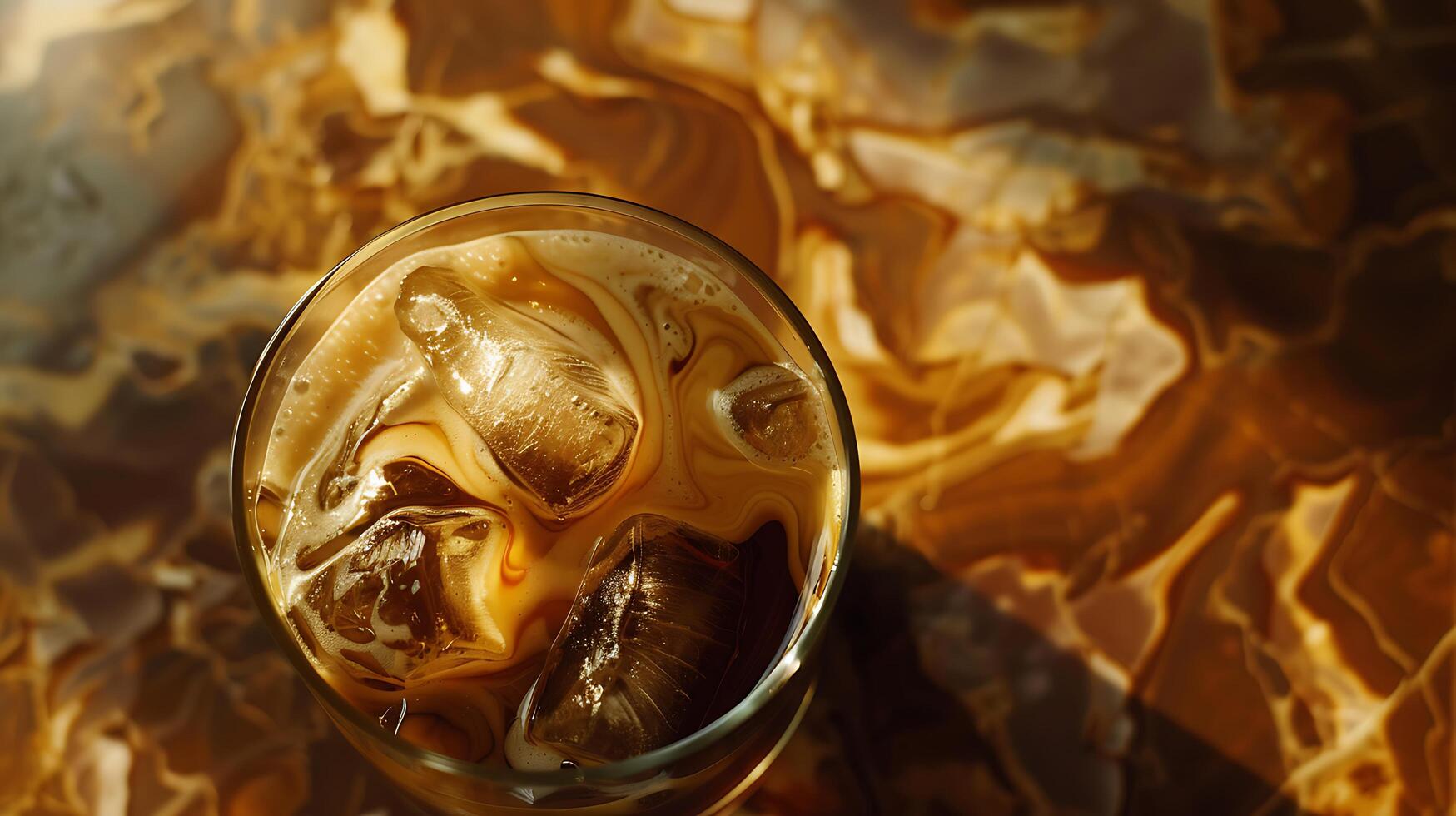 AI generated Refreshingly Chilled Iced Coffee on Marble Table Bathed in Soft Natural Light photo