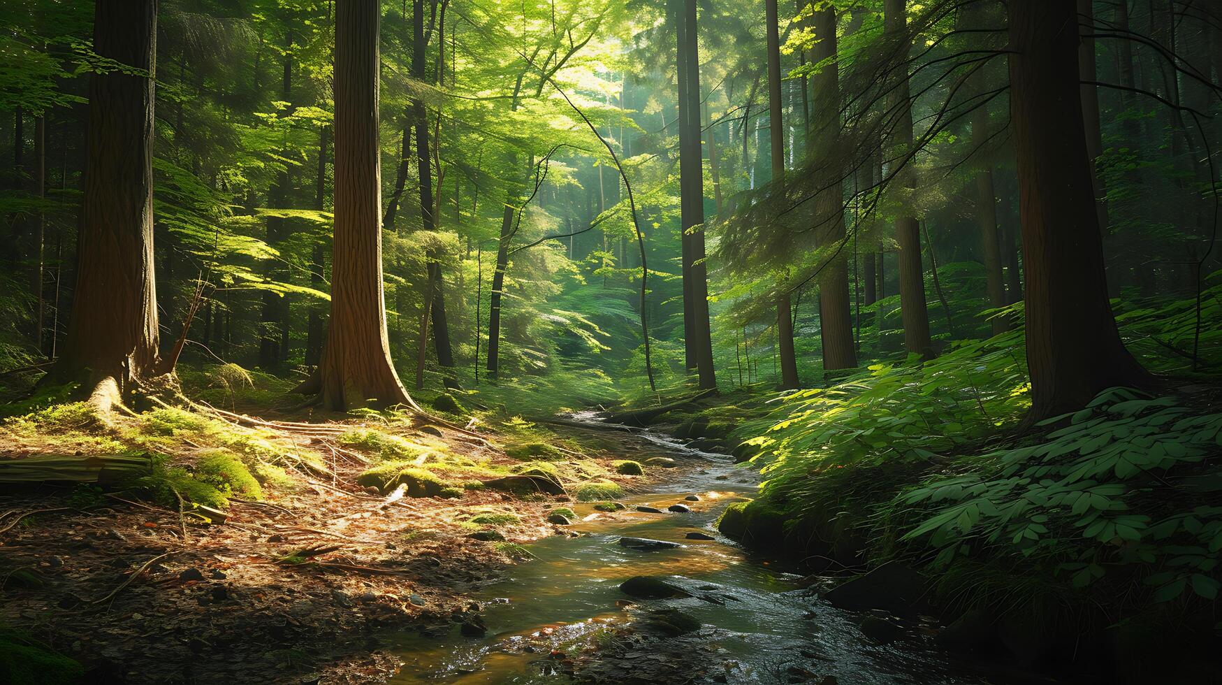 AI generated Tranquil Forest Haven Yoga Journaling and Mindful Reflection Amidst Natures Serene Symphony photo