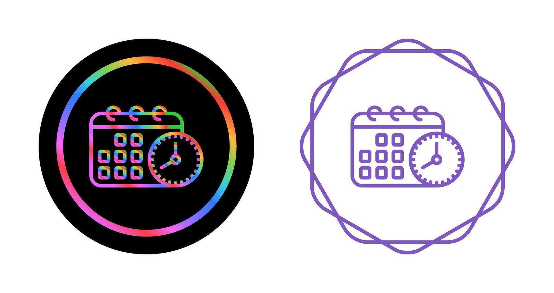 Calendar with clock Vector Icon