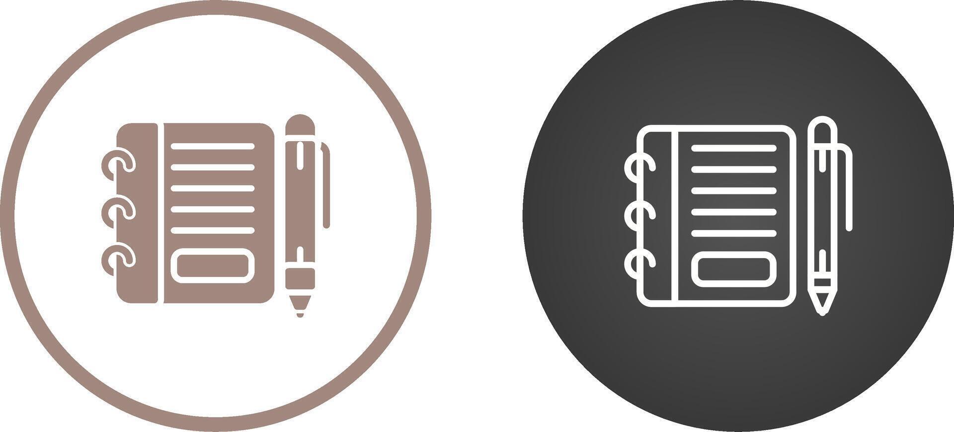 Notepad with pen Vector Icon
