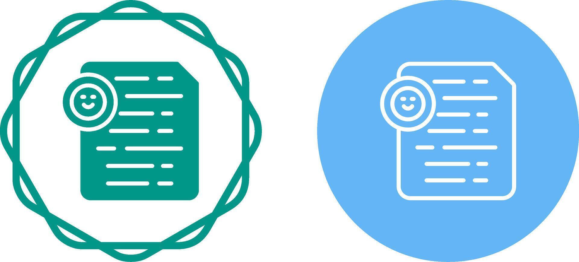 Document Insert Emoji Vector Icon