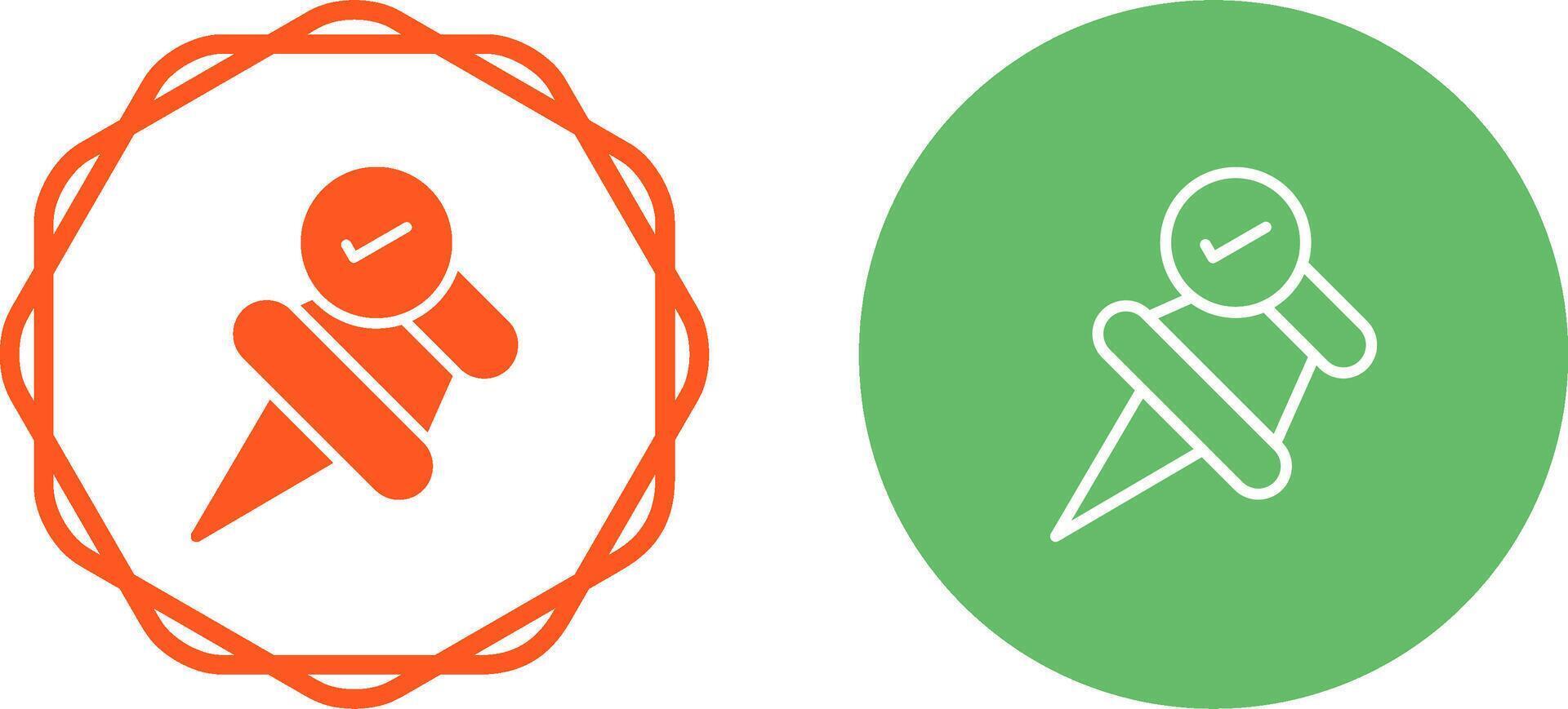 Pushpin with checkmark Vector Icon