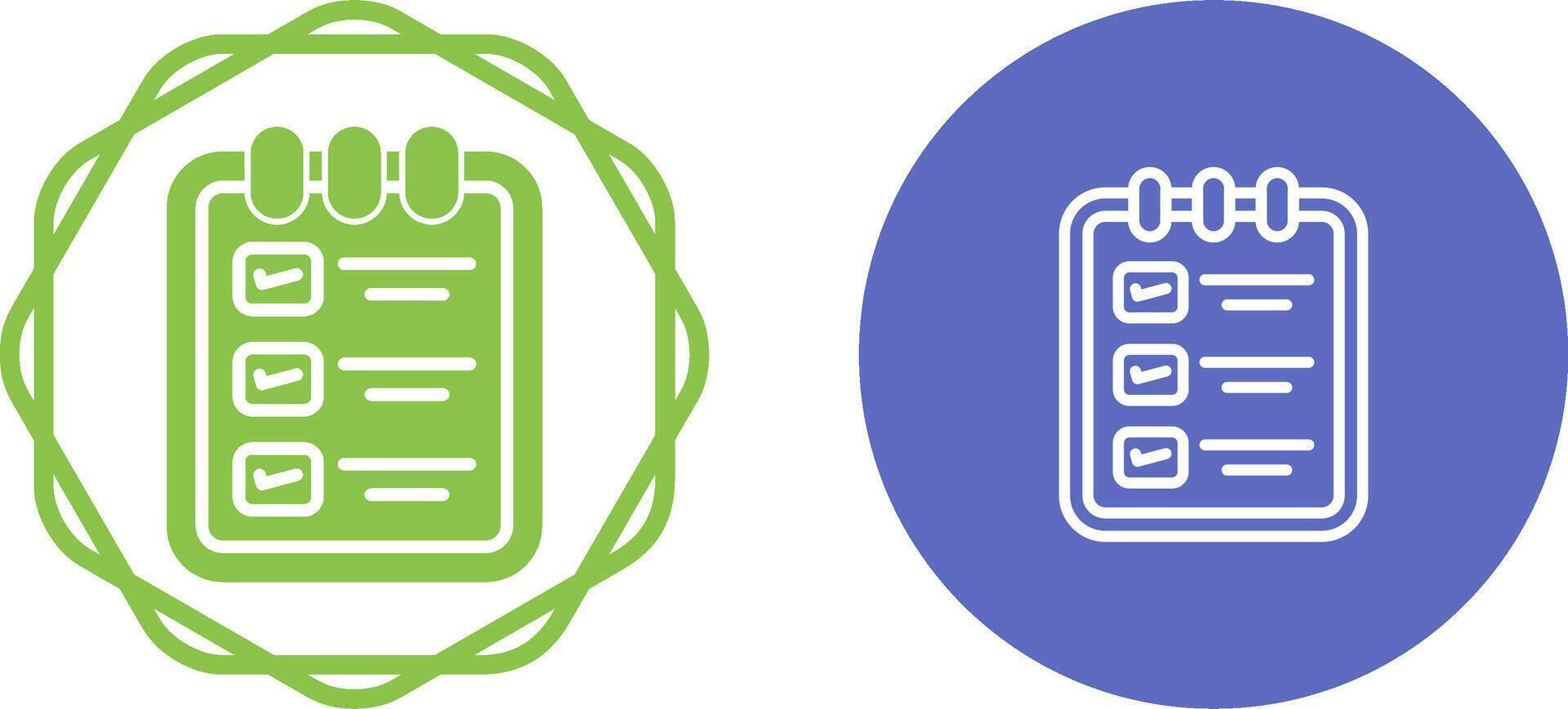 Memo pad with checklist Vector Icon