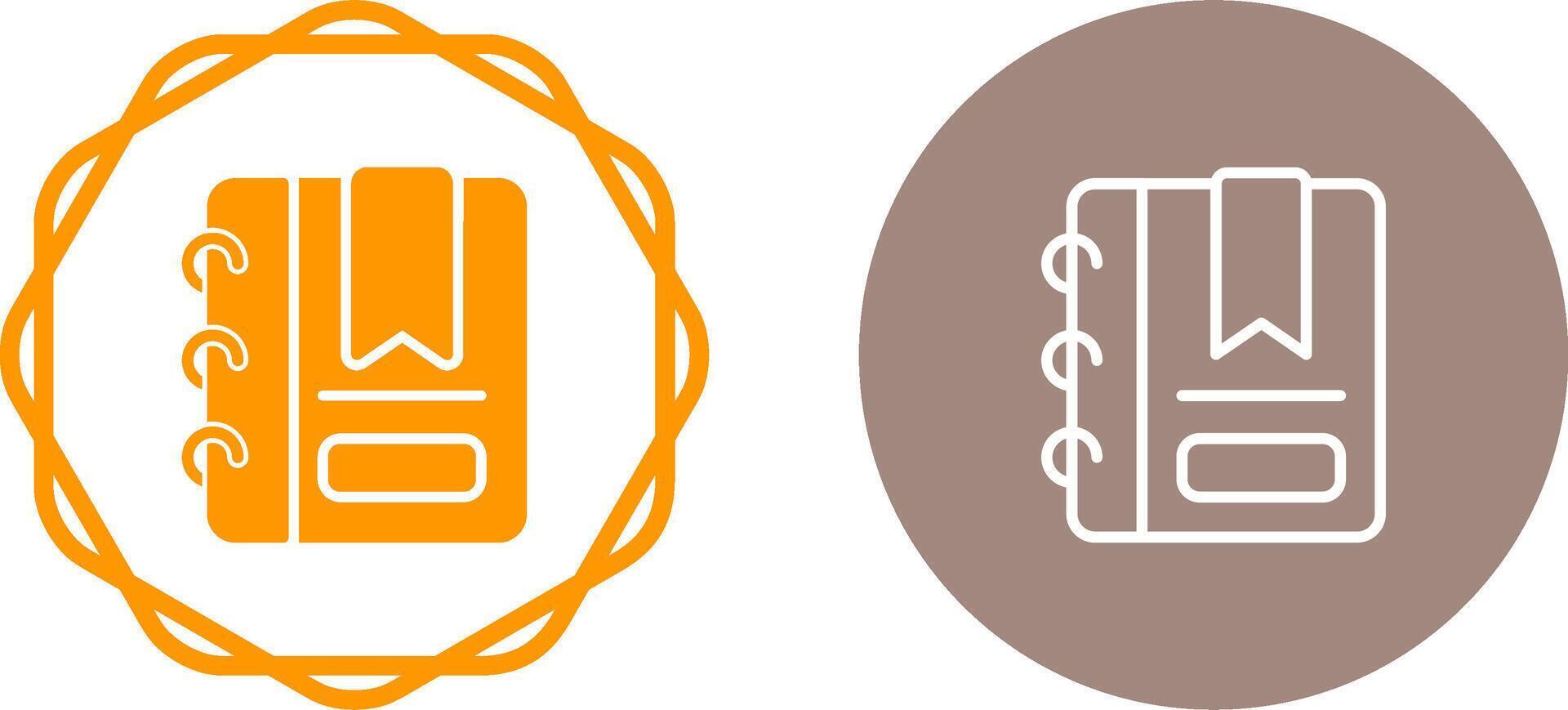 Writing pad with bookmark Vector Icon