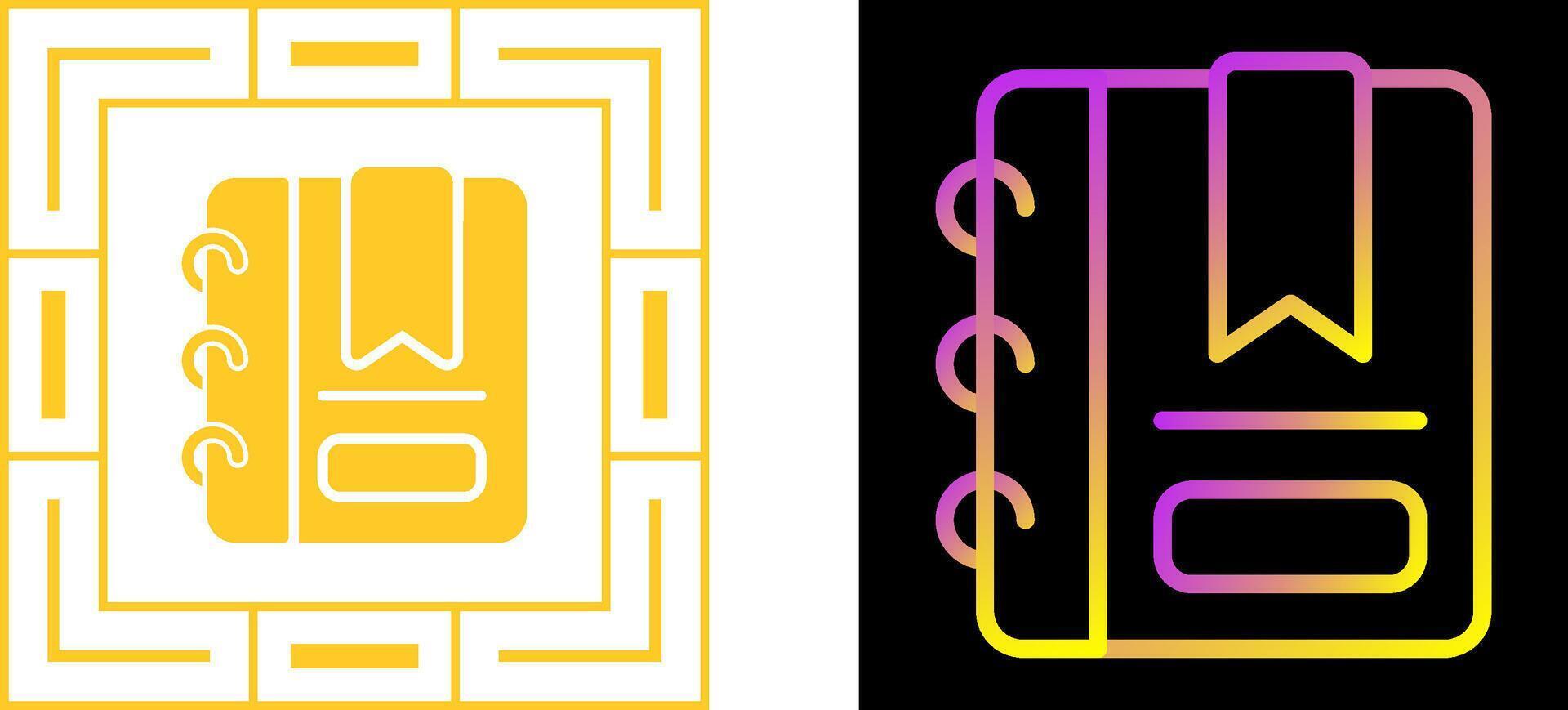 Writing pad with bookmark Vector Icon