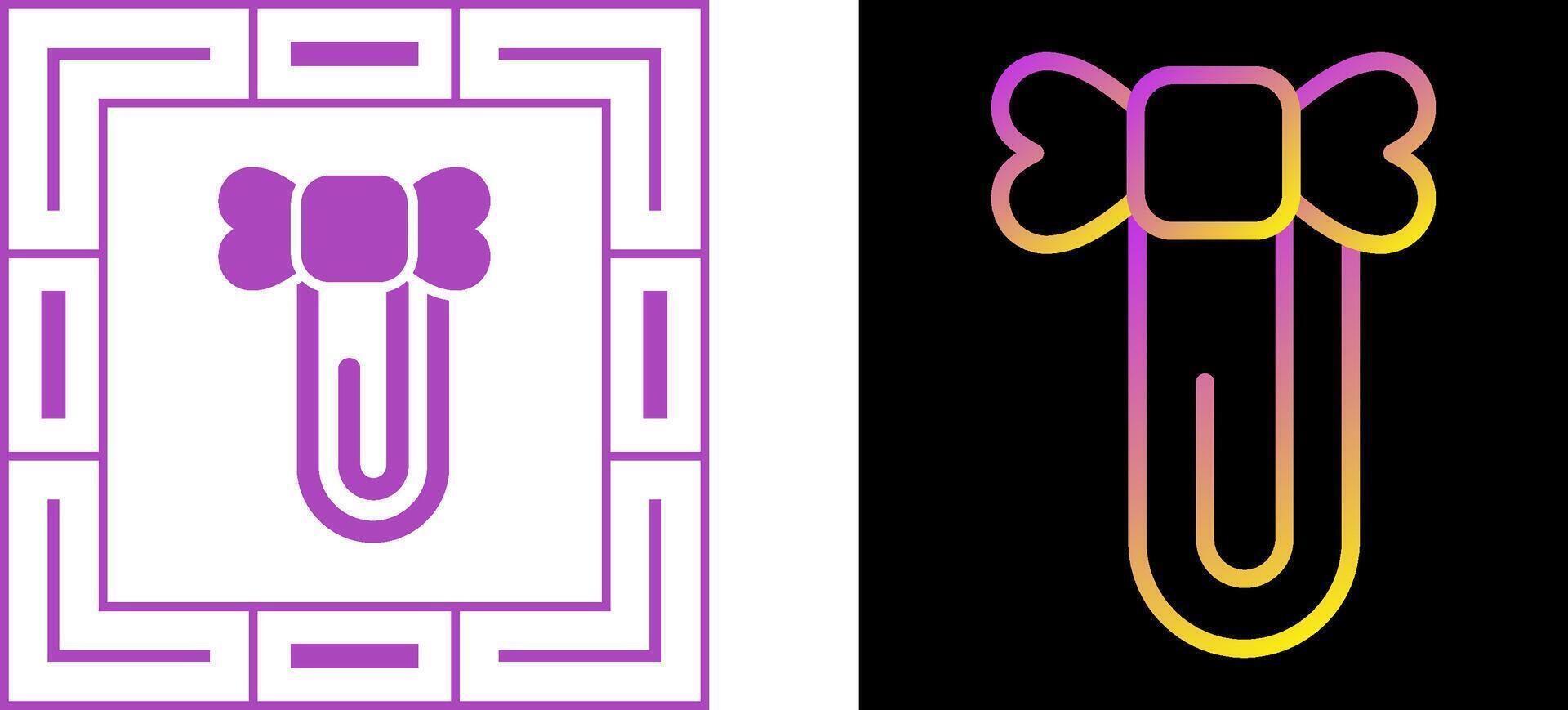 Paperclip with ribbon Vector Icon