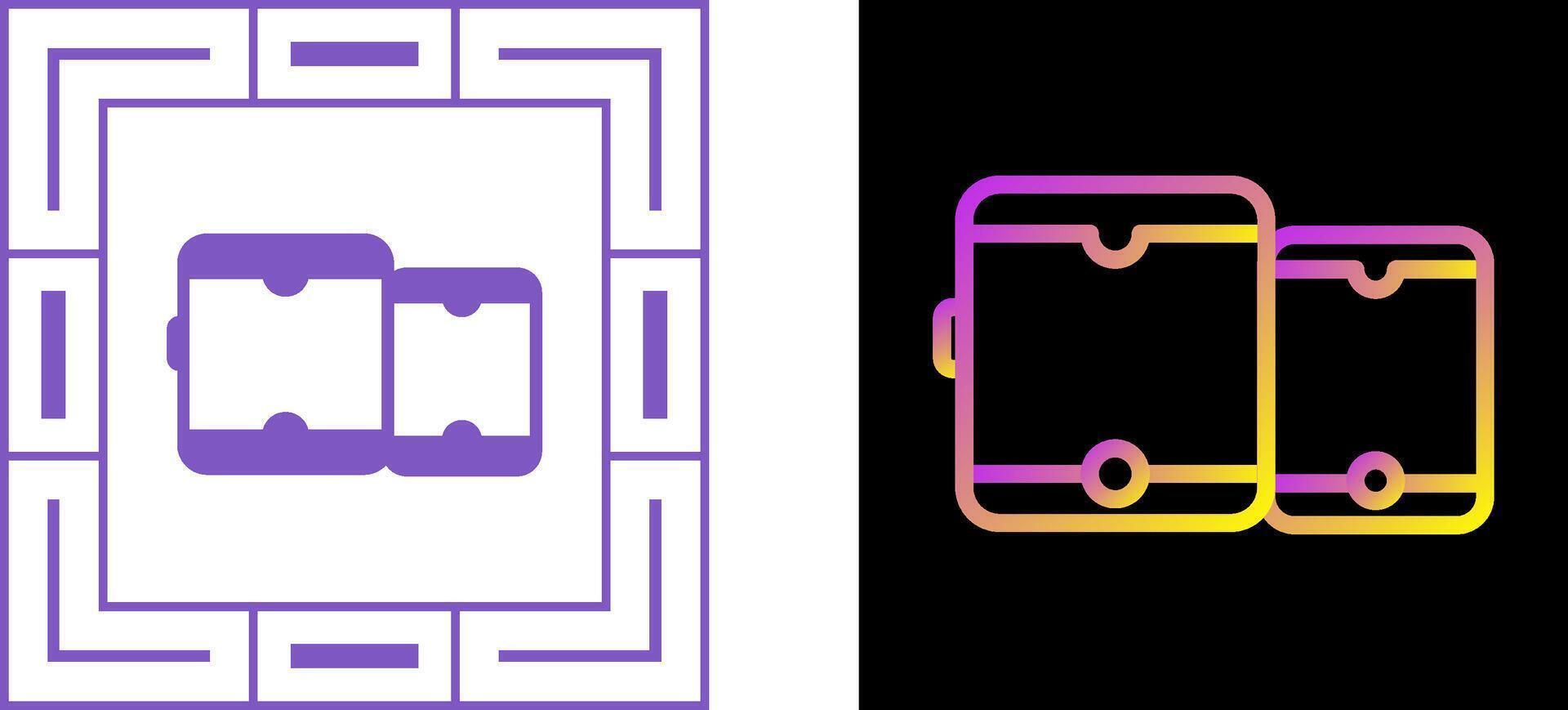 Tablet with smartphone Vector Icon