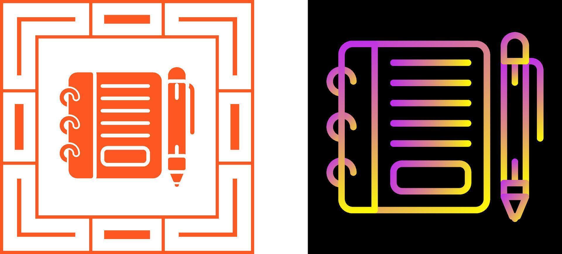 Notepad with pen Vector Icon