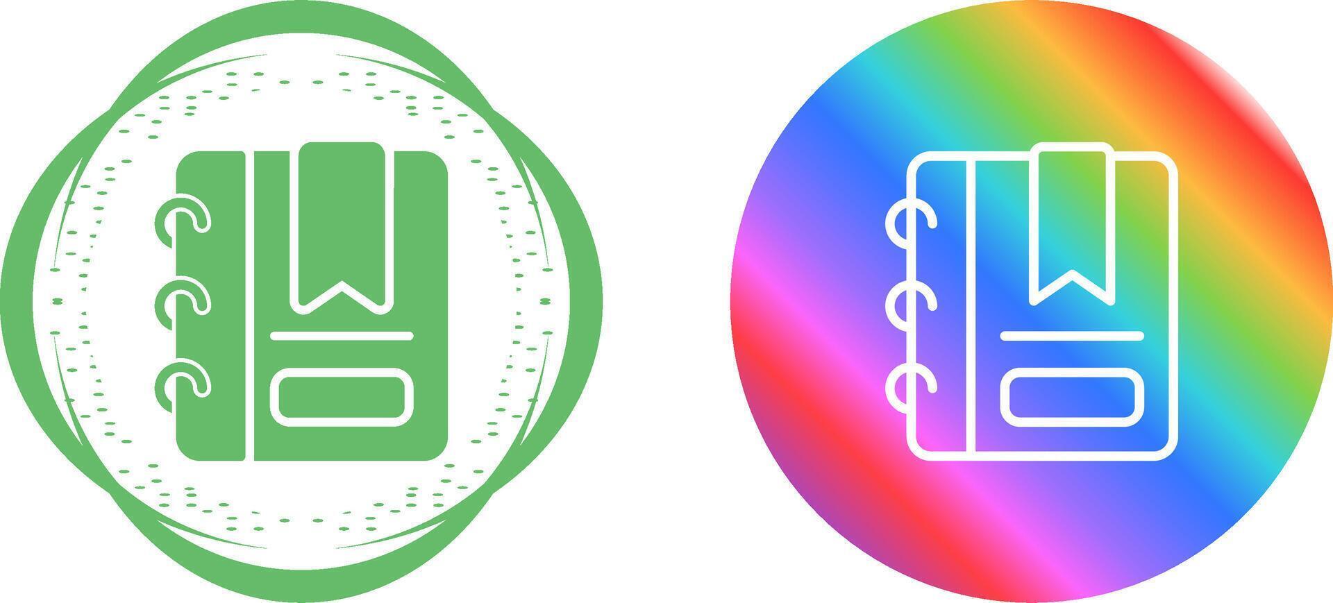 Writing pad with bookmark Vector Icon