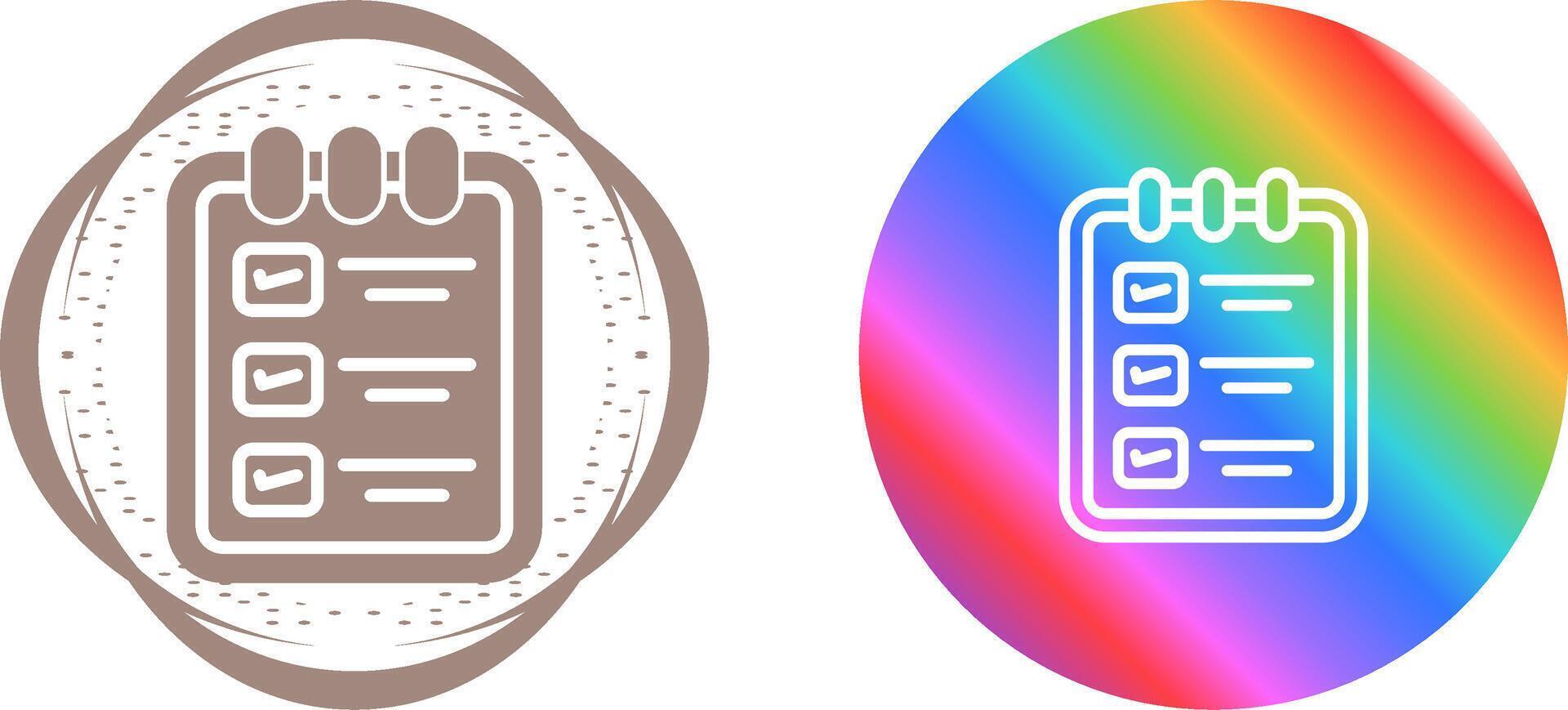Memo pad with checklist Vector Icon