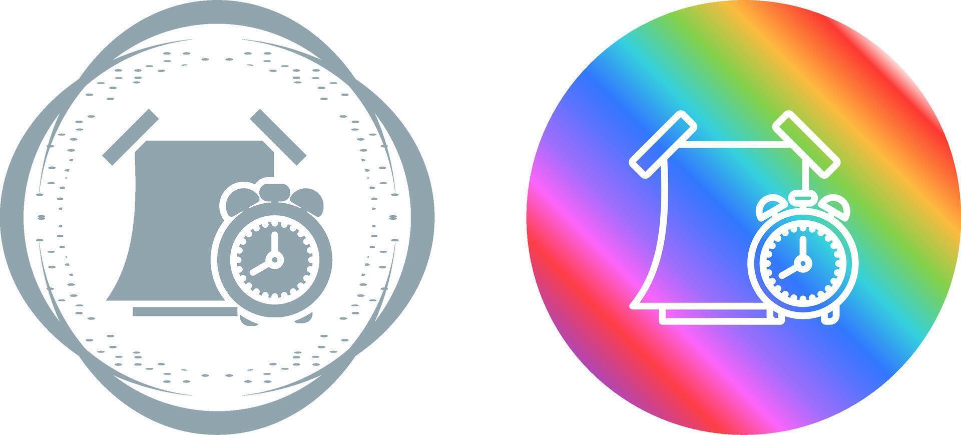 Sticky note with alarm clock Vector Icon
