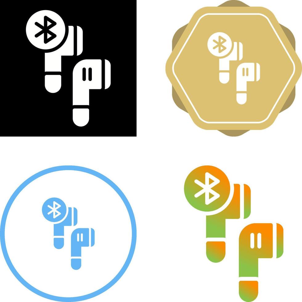 Bluetooth Earphones Vector Icon