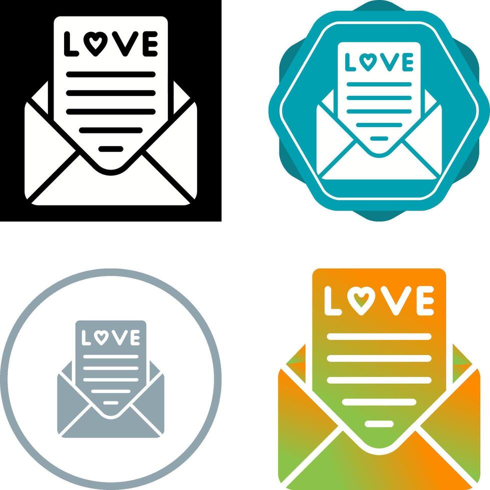 Romantic love letter Vector Icon