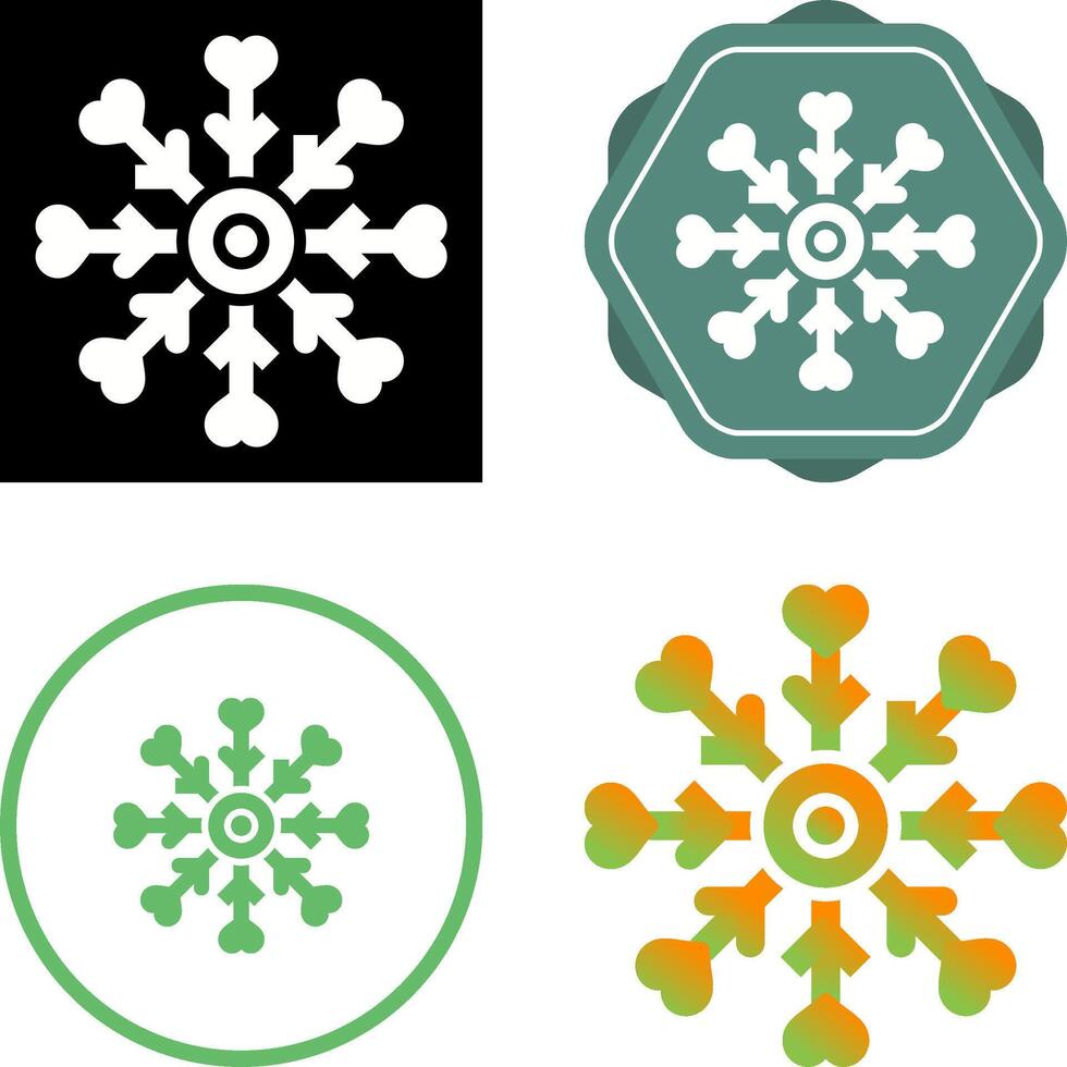 Love snowflake Vector Icon