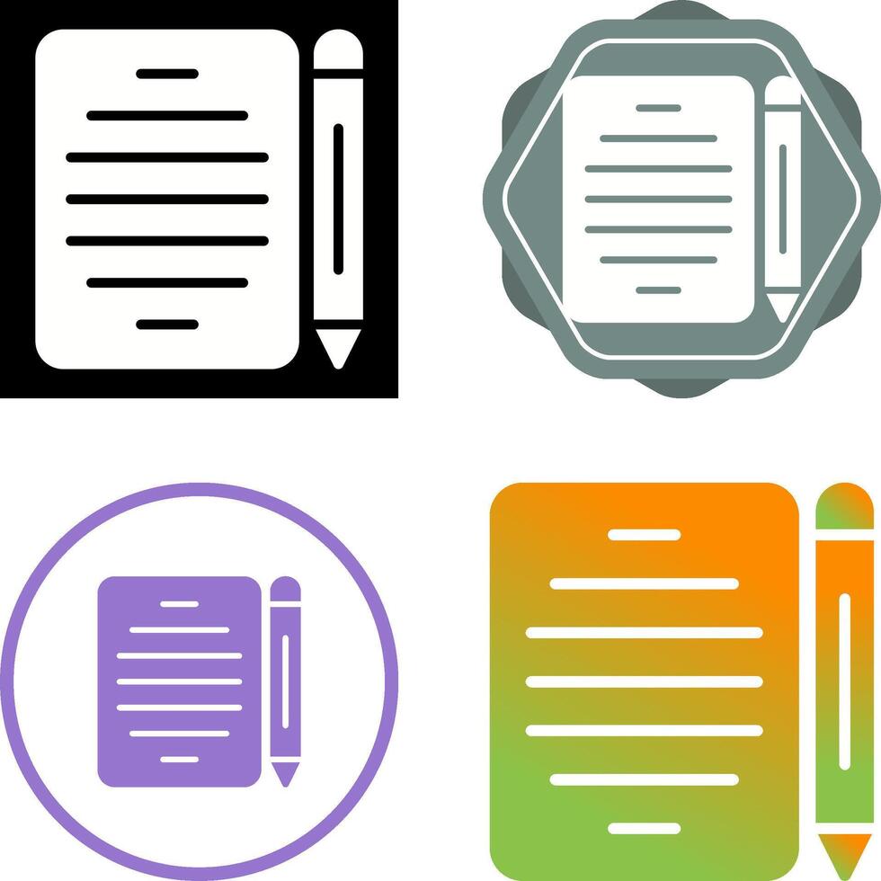 Pencil and paper Vector Icon