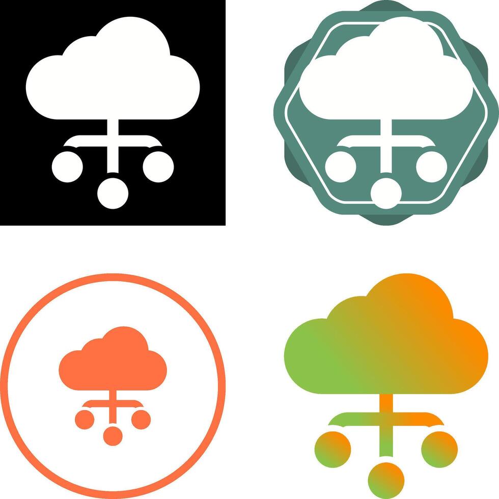 icono de vector de computación en la nube