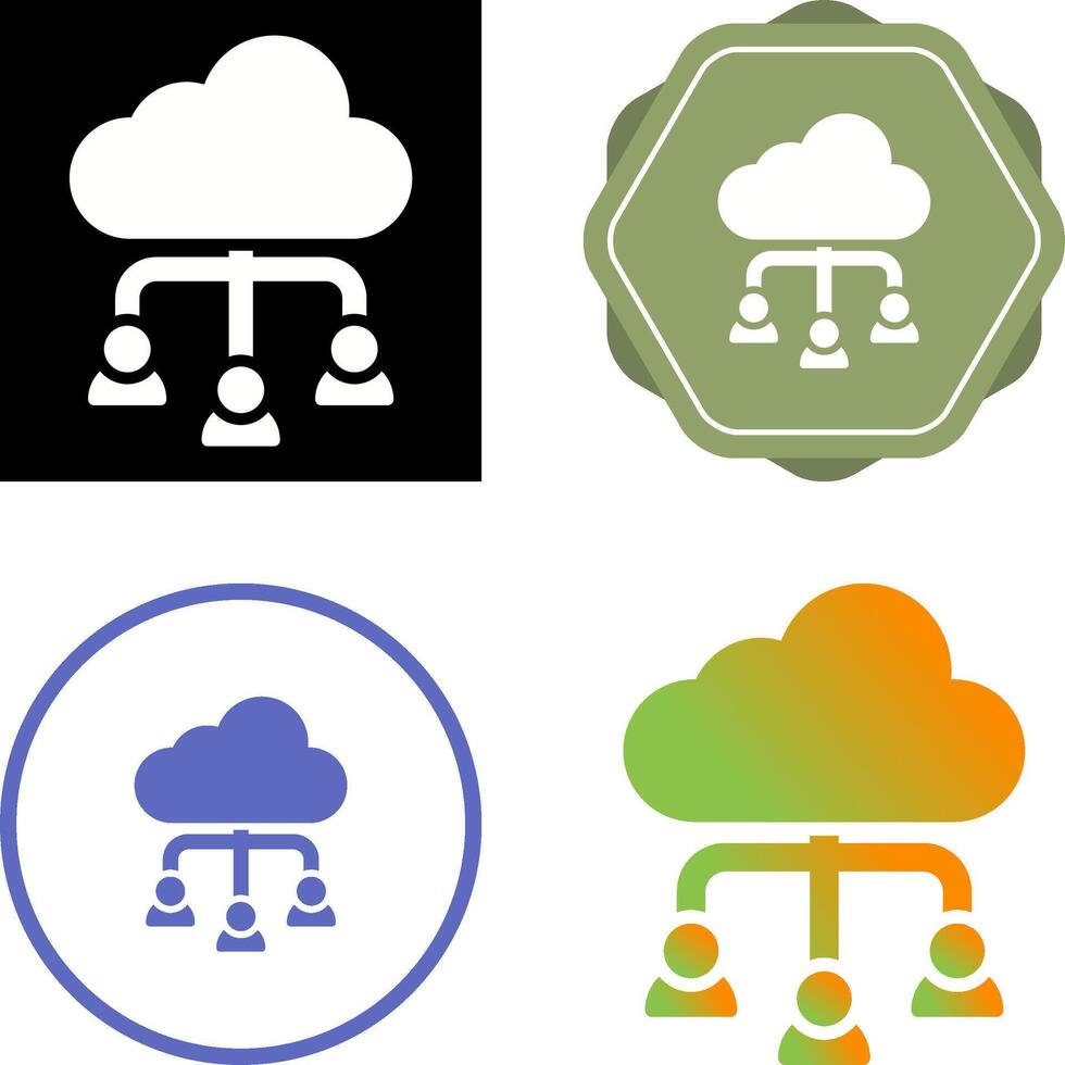 Cloud Collaboration Vector Icon