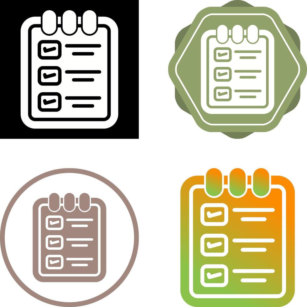Memo pad with checklist Vector Icon