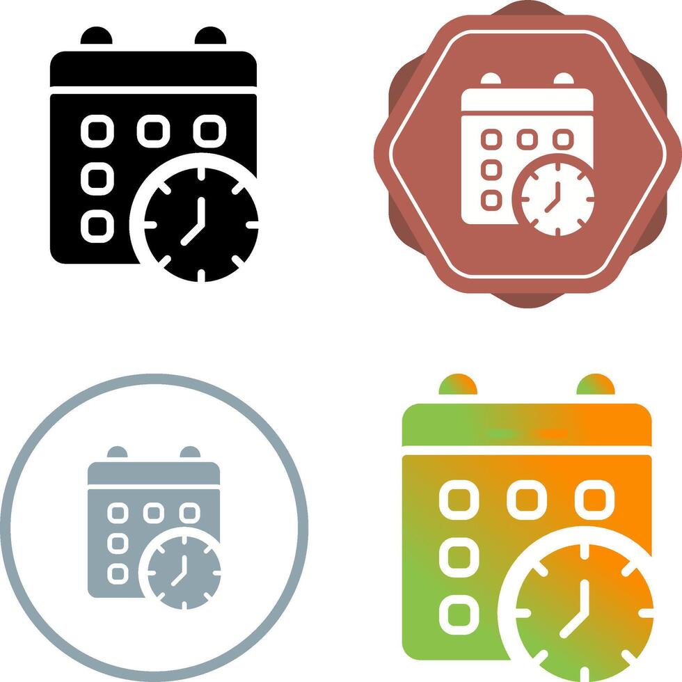 Calender Clock Vector Icon