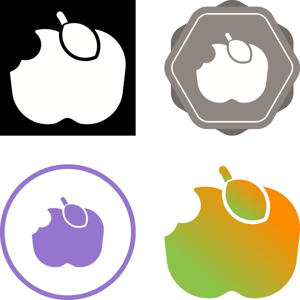 Apple Eaten Vector Icon