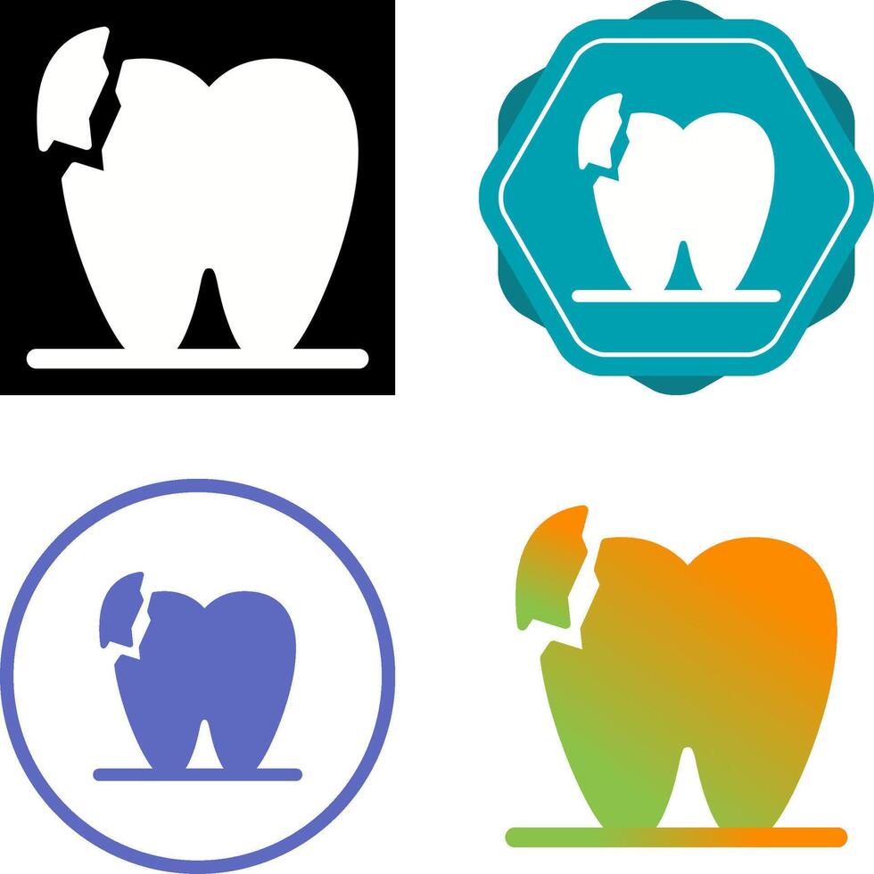 Broken Teeth Vector Icon