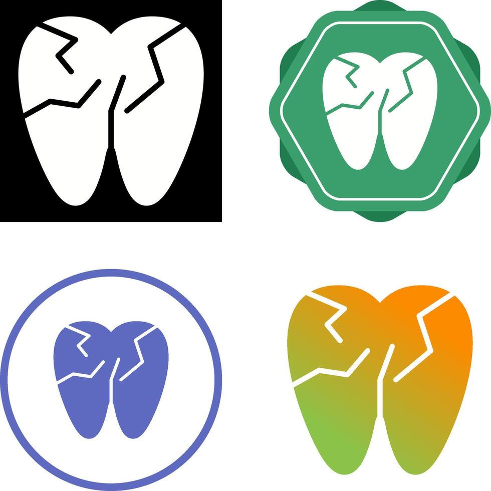 Cracked Tooth Vector Icon