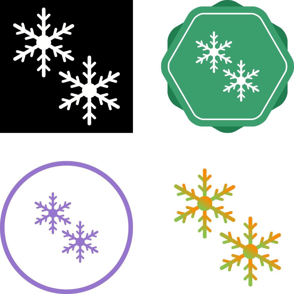 icono de vector de copos de nieve