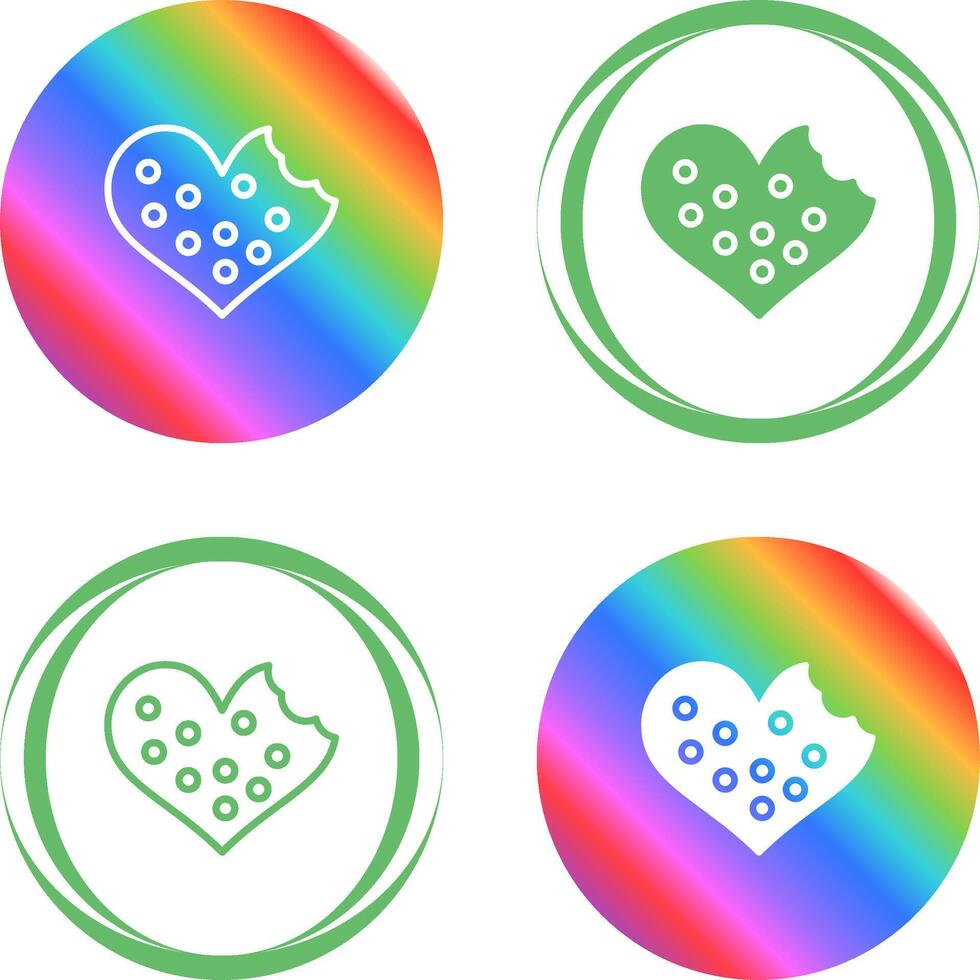 Heart shaped cookies Vector Icon