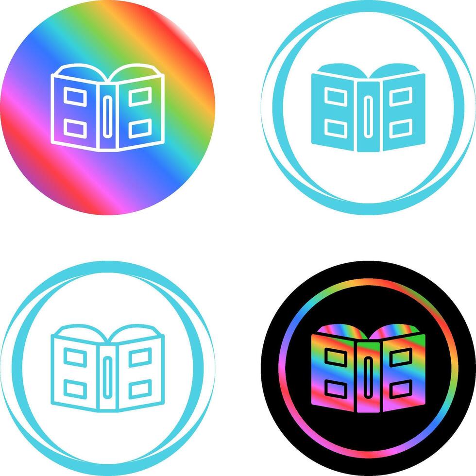 icono de vector de libro abierto