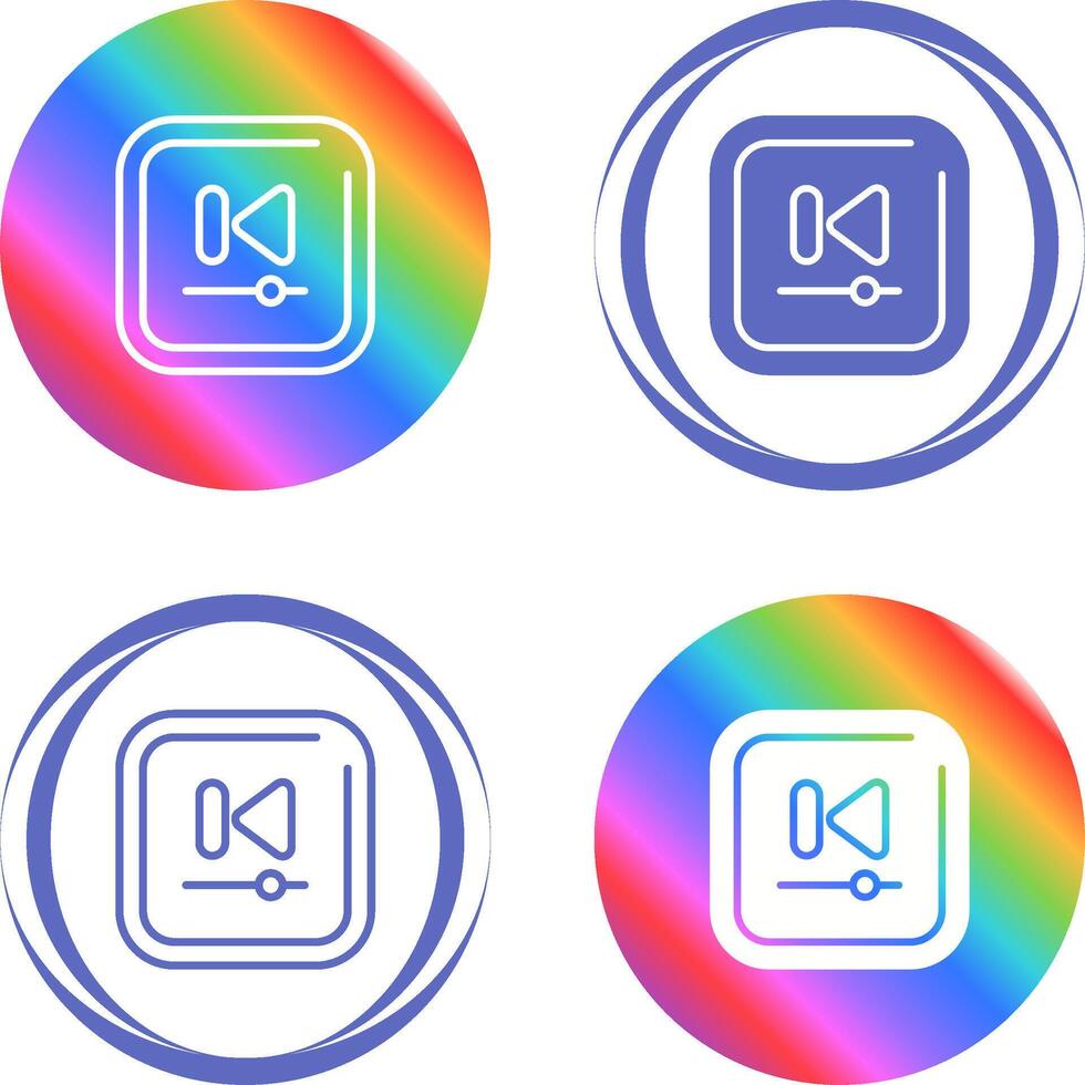 Video Previous Track Square Vector Icon