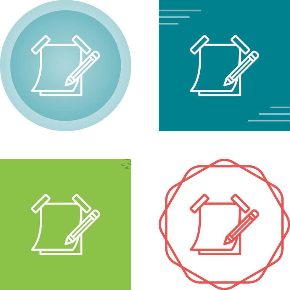 Sticky note with pencil Vector Icon
