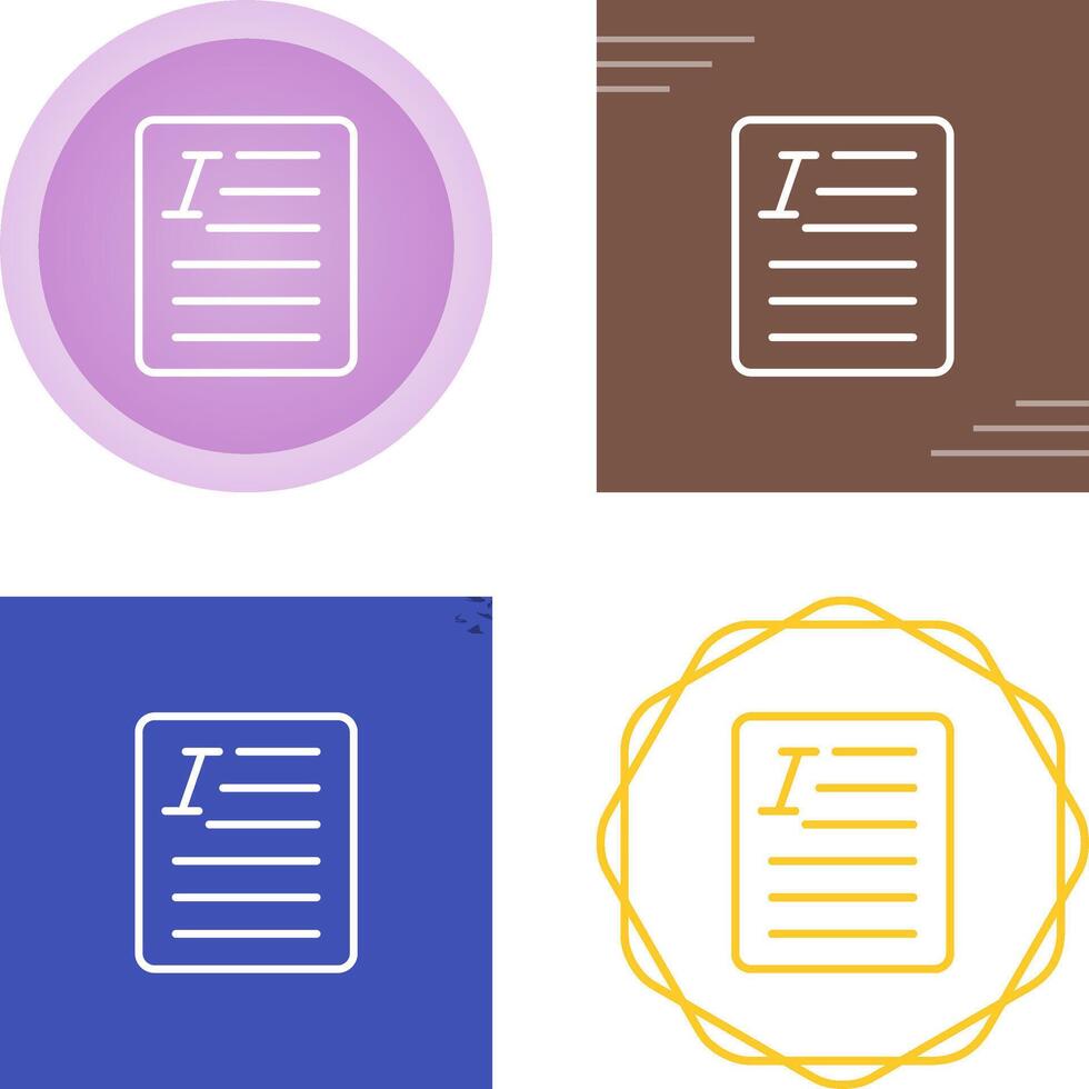 Document Italic Vector Icon