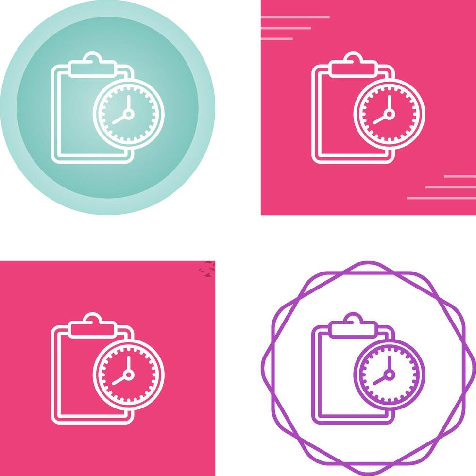 Clipboard with clock Vector Icon
