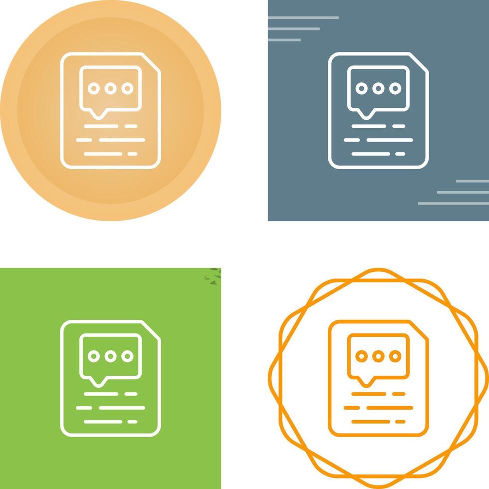 Document Insert Comment Vector Icon