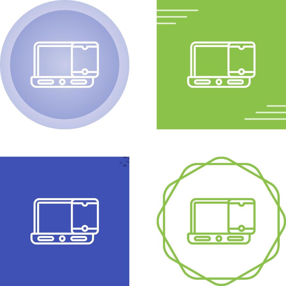 teléfono inteligente con ordenador portátil vector icono