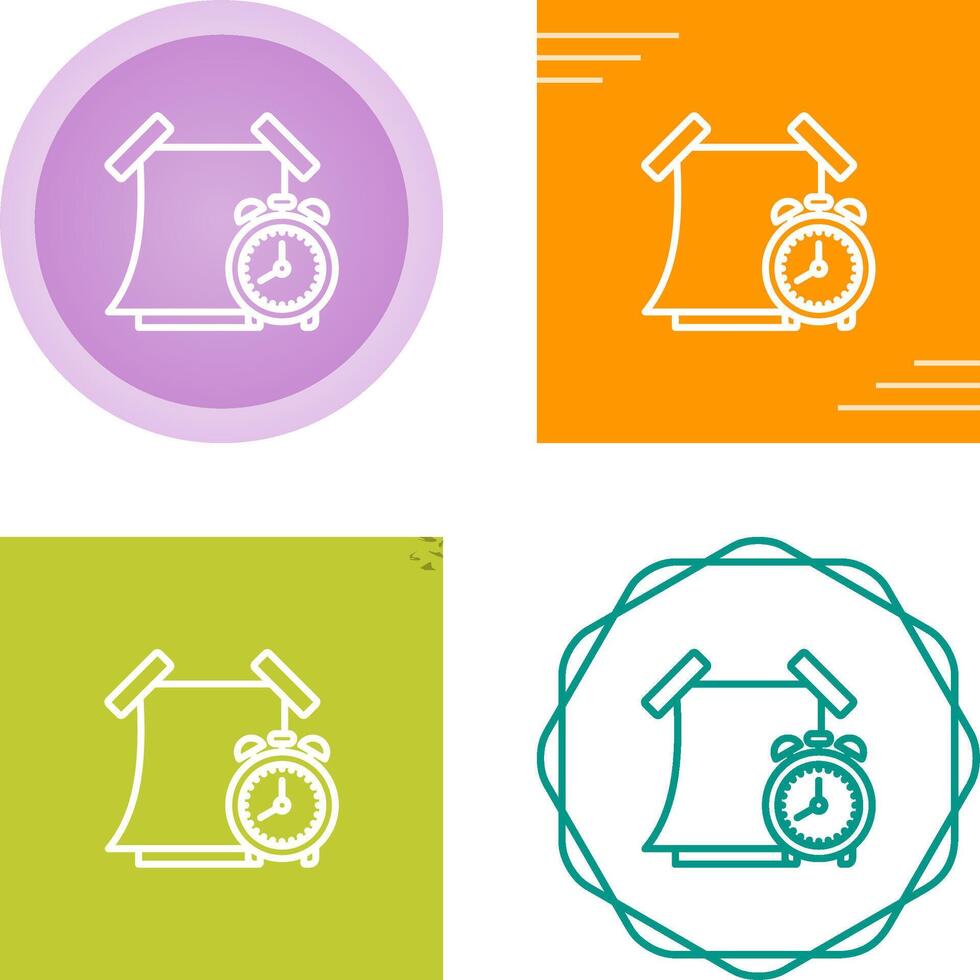 Sticky note with alarm clock Vector Icon