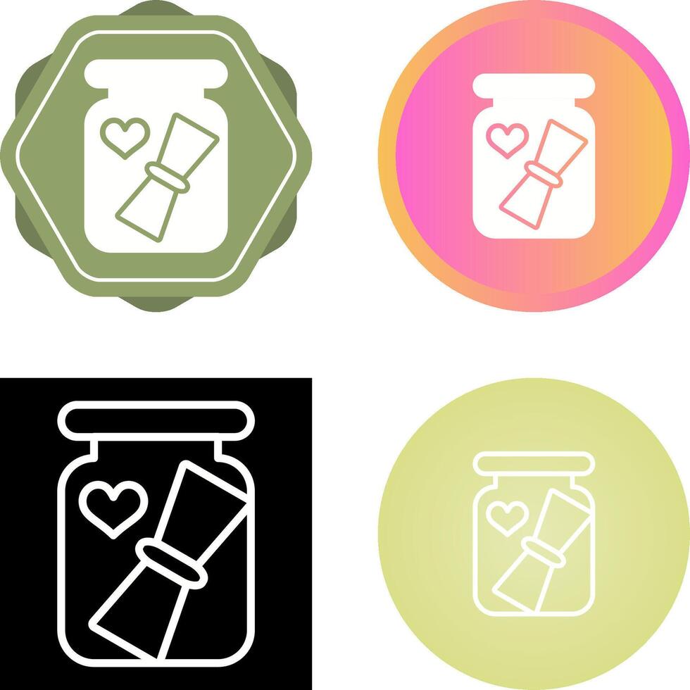 Love letter in a bottle Vector Icon