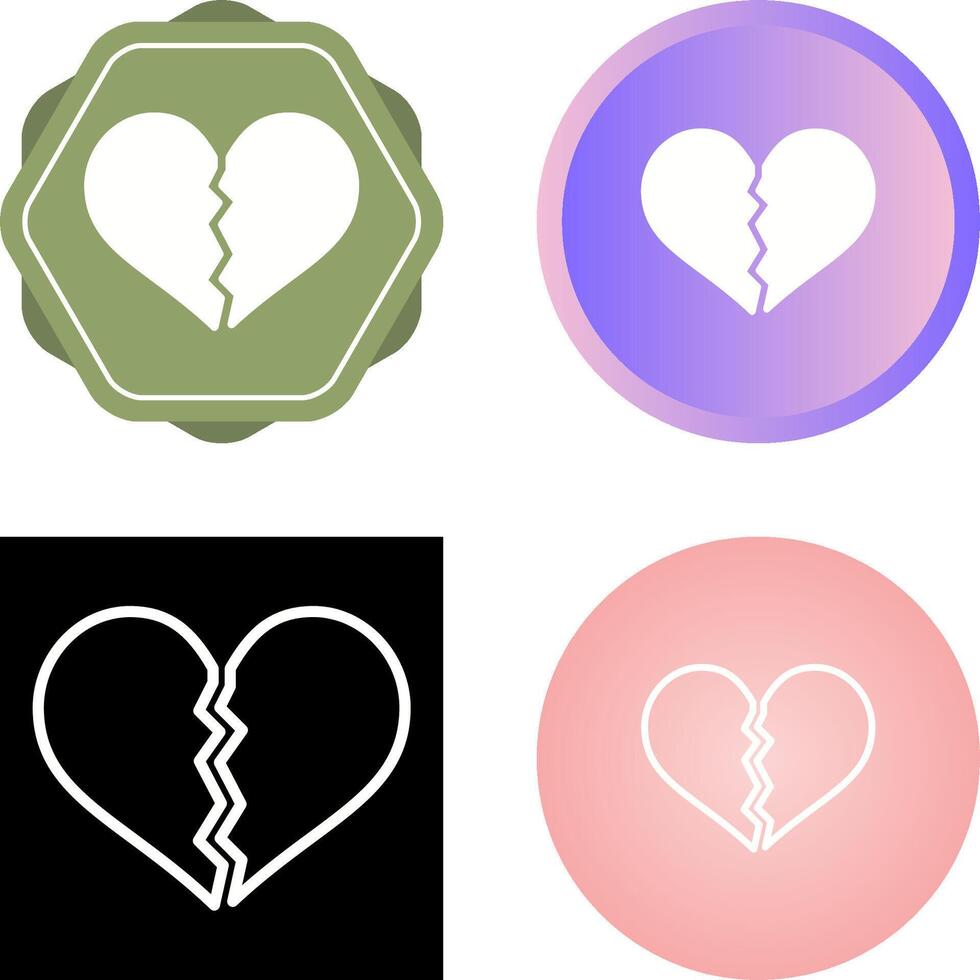 Broken Heart Vector Icon