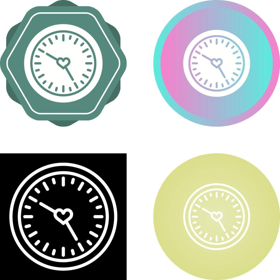 amor reloj vector icono