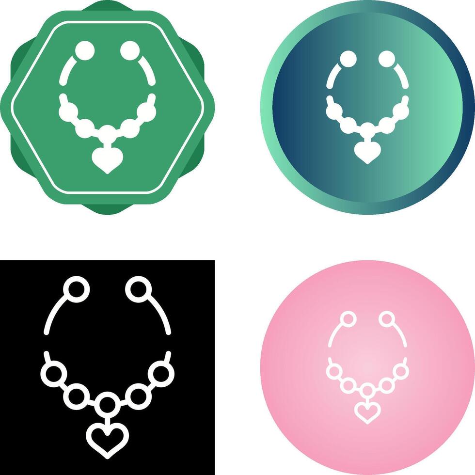 Heart Shaped Necklace Vector Icon