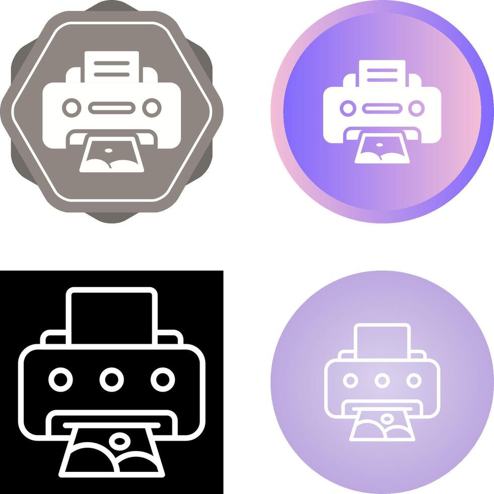 Photo Printer Vector Icon