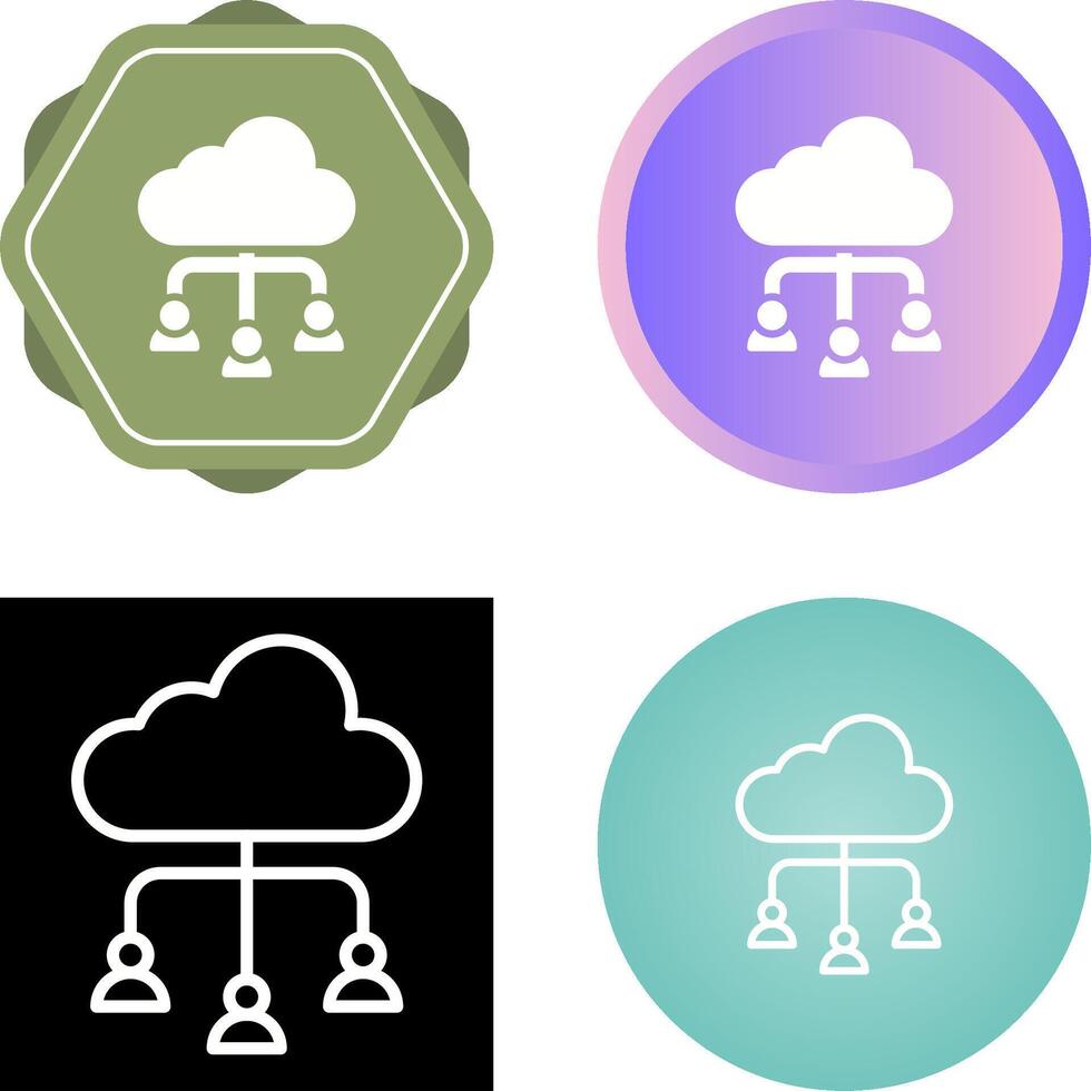 Cloud Collaboration Vector Icon