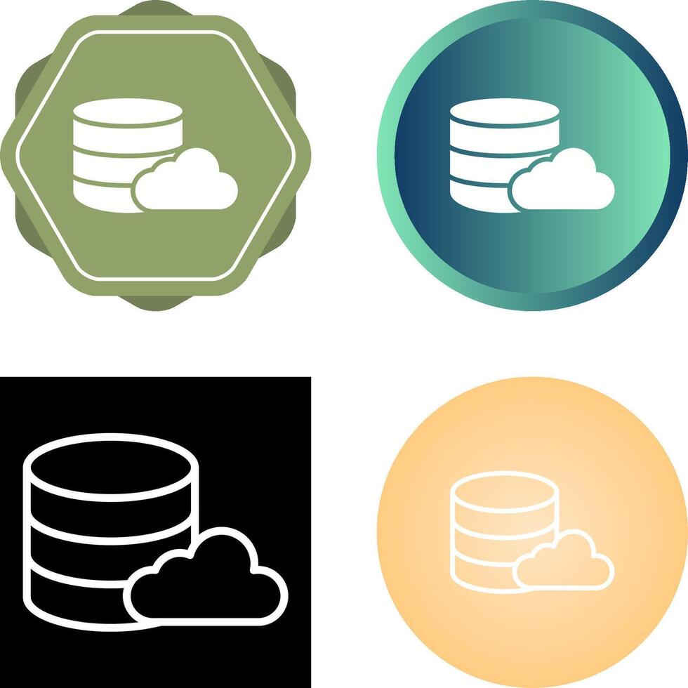 Cloud Database Vector Icon