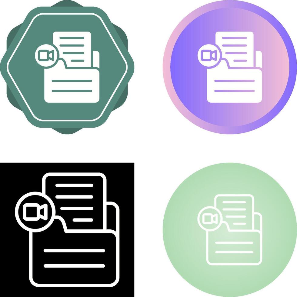 Document Insert Video Vector Icon