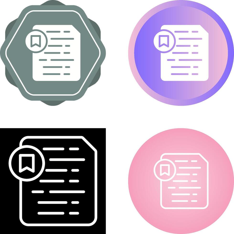 Document Insert Bookmark Vector Icon