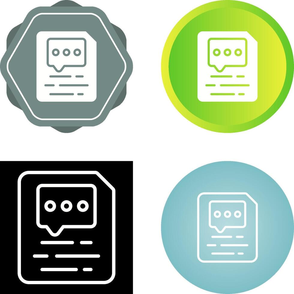 Document Insert Comment Vector Icon