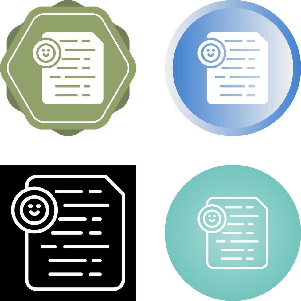 Document Insert Emoji Vector Icon